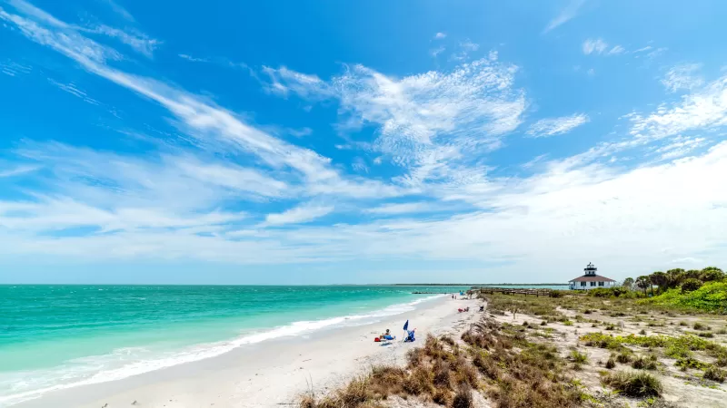 Boca Grande Lighthouse and beach at Gasparilla Island State Park